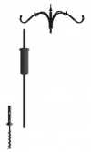 60" Bird Feeder Pole Package Kit with Squirrel Baffle plus 4 Arm Hanger