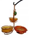 Copper Feeder with Single Cup and Double Fruit Holder | Birds Choice #CSCDF-ORANGE